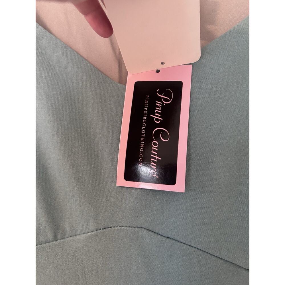 Pinup Couture Priscilla Wiggle Dress 2X NWT Rockabilly Light Blue Plus Size - Picture 8 of 11
